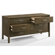 Pemberly Row Modern Wenge Veneer 6-Drawer Dresser with Rubberwood Frame