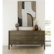 Pemberly Row Modern Wenge Veneer 6-Drawer Dresser with Rubberwood Frame