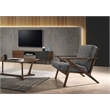 Pemberly Row Mid-Century Gray Accent Chair with Walnut Frame