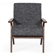 Pemberly Row Mid-Century Gray Accent Chair with Walnut Frame
