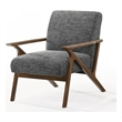 Pemberly Row Mid-Century Gray Accent Chair with Walnut Frame