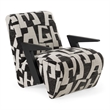 Pemberly Row Modern Black & White Fabric Accent Chair