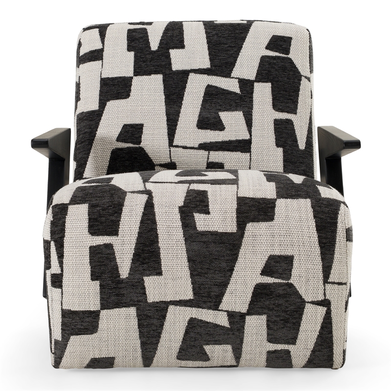Pemberly Row Modern Black & White Fabric Accent Chair