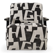 Pemberly Row Modern Black & White Fabric Accent Chair