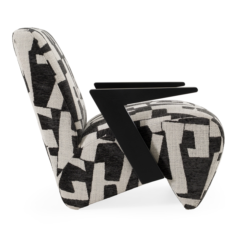 Pemberly Row Modern Black & White Fabric Accent Chair