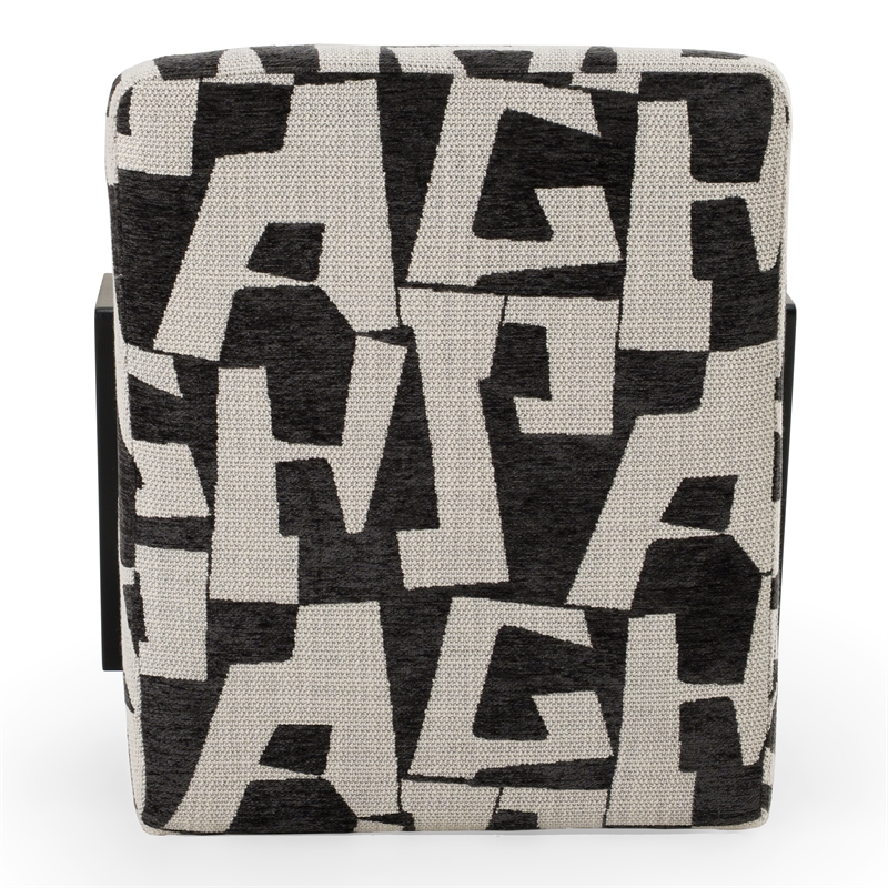 Pemberly Row Modern Black & White Fabric Accent Chair