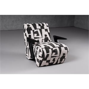 Pemberly Row Modern Black & White Fabric Accent Chair