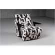 Pemberly Row Modern Black & White Fabric Accent Chair