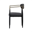 Pemberly Row Mid-Century Modern Dining Chair in Grey and Gold Accents