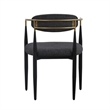 Pemberly Row Mid-Century Modern Dining Chair in Grey and Gold Accents