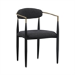 Pemberly Row Mid-Century Modern Dining Chair in Grey and Gold Accents