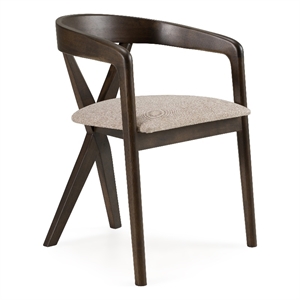 Pemberly Row Light Gray Fabric Dining Chair with Wenge Frame