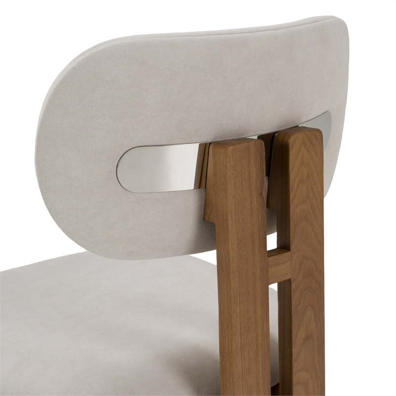 Pemberly Row Modern Light Grey Upholstered Dining Chair