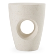 Pemberly Row Modern Terrazzo Concrete Dining Stool in White