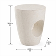 Pemberly Row Modern Terrazzo Concrete Dining Stool in White