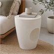 Pemberly Row Modern Terrazzo Concrete Dining Stool in White