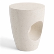 Pemberly Row Modern Terrazzo Concrete Dining Stool in White