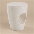 Pemberly Row Modern Terrazzo Concrete Dining Stool in White