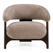 Pemberly Row Modern Tan Accent Chair with Brown Oak Legs