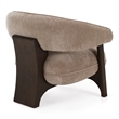 Pemberly Row Modern Tan Accent Chair with Brown Oak Legs