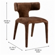 Pemberly Row Modern Camel Velvet Fabric Dining Chair