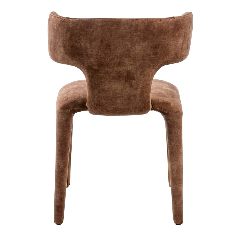 Pemberly Row Modern Camel Velvet Fabric Dining Chair