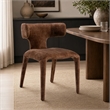 Pemberly Row Modern Camel Velvet Fabric Dining Chair