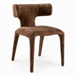 Pemberly Row Modern Camel Velvet Fabric Dining Chair