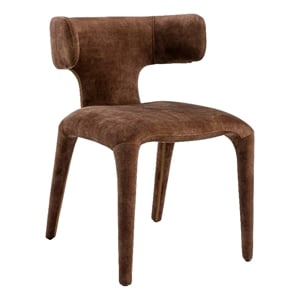 Pemberly Row Modern Camel Velvet Fabric Dining Chair