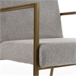 Pemberly Row Modern Light Grey Dining Chair with Brass Frame