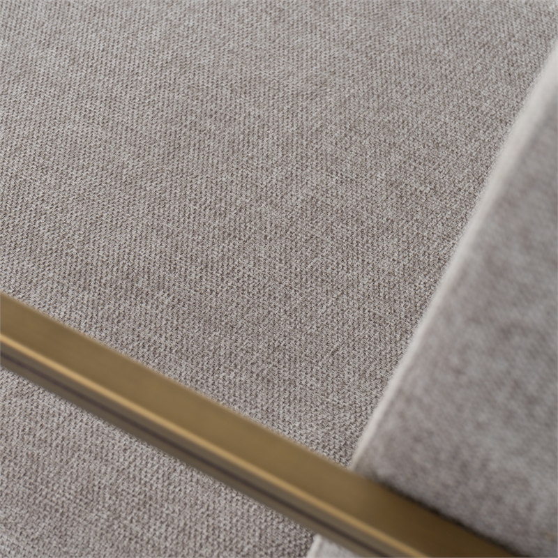 Pemberly Row Modern Light Grey Dining Chair with Brass Frame