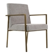 Pemberly Row Modern Light Grey Dining Chair with Brass Frame