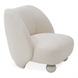Pemberly Row Contemporary White Fabric Accent Chair with Birch Wood Legs