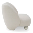 Pemberly Row Contemporary White Fabric Accent Chair with Birch Wood Legs