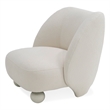 Pemberly Row Contemporary White Fabric Accent Chair with Birch Wood Legs