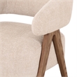 Pemberly Row Mid-Century Modern Beige Fabric Accent Chair with Ash Legs