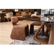 Pemberly Row Modern Camel Velvet Dining Chair with Iron Frame