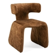 Pemberly Row Modern Camel Velvet Dining Chair with Iron Frame