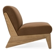 Pemberly Row Modern Brown Accent Chair with Wood Frame and Fabric Upholstery