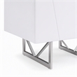 Pemberly Row White Dresser and Two Nightstands Set in High Gloss Finish