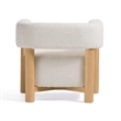 Pemberly Row White Fabric Chair with Beech Wood Legs and 16.3