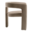 Pemberly Row Modern Beige Fabric Dining Chair with Cast Iron Legs