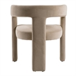 Pemberly Row Modern Beige Fabric Dining Chair with Cast Iron Legs