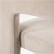 Pemberly Row Modern Beige Fabric Dining Chair with Cast Iron Legs