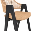 Pemberly Row Modern Rattan Counter Stool Set of 2 in Black Finish