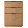 Pemberly Row Modern White Oak Vertical Chest with 4 Drawers