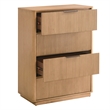 Pemberly Row Modern White Oak Vertical Chest with 4 Drawers