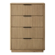 Pemberly Row Modern White Oak Vertical Chest with 4 Drawers