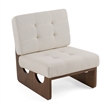 Pemberly Row Contemporary Off White Accent Chair with Oak Legs