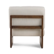 Pemberly Row Contemporary Off White Accent Chair with Oak Legs